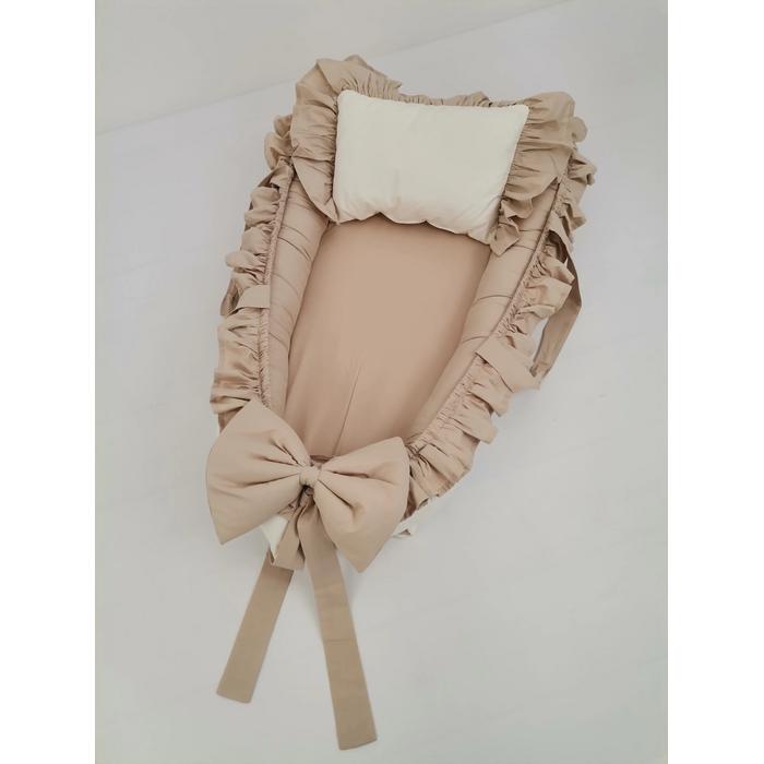 Babynest fırfırlı bej poplin - krem poplin