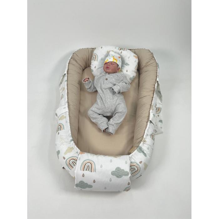 Babynest gökkuşaklı poplin - bej poplin
