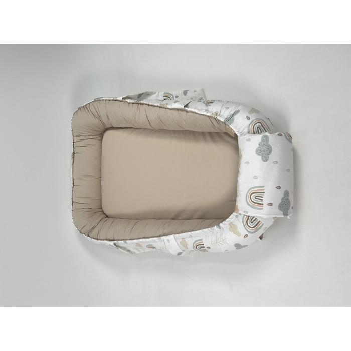 Babynest gökkuşaklı poplin - bej poplin