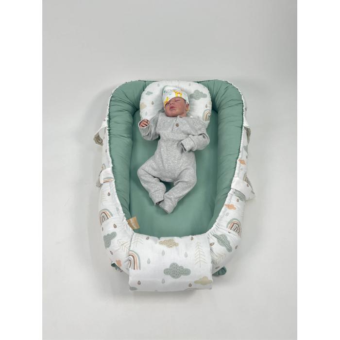 Babynest gökkuşaklı poplin - yeşil poplin