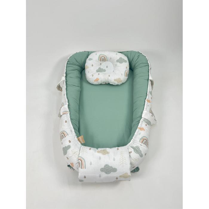 Babynest gökkuşaklı poplin - yeşil poplin