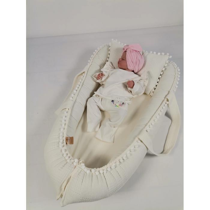 Babynest krem waffle pike - krem poplin