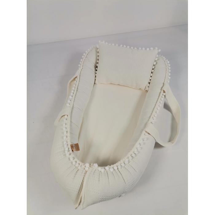 Babynest krem waffle pike - krem poplin