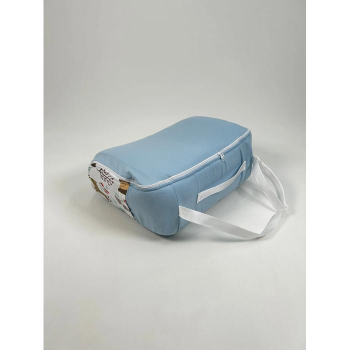 Çantalı babynest mavi panama keten - hayvan figürlü poplin