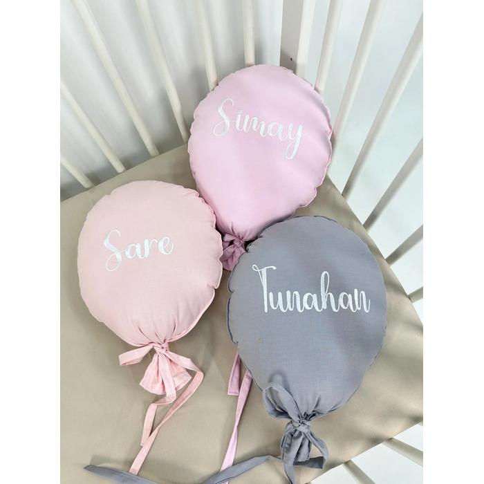 Balon yastık 3 adet isim işlemeli