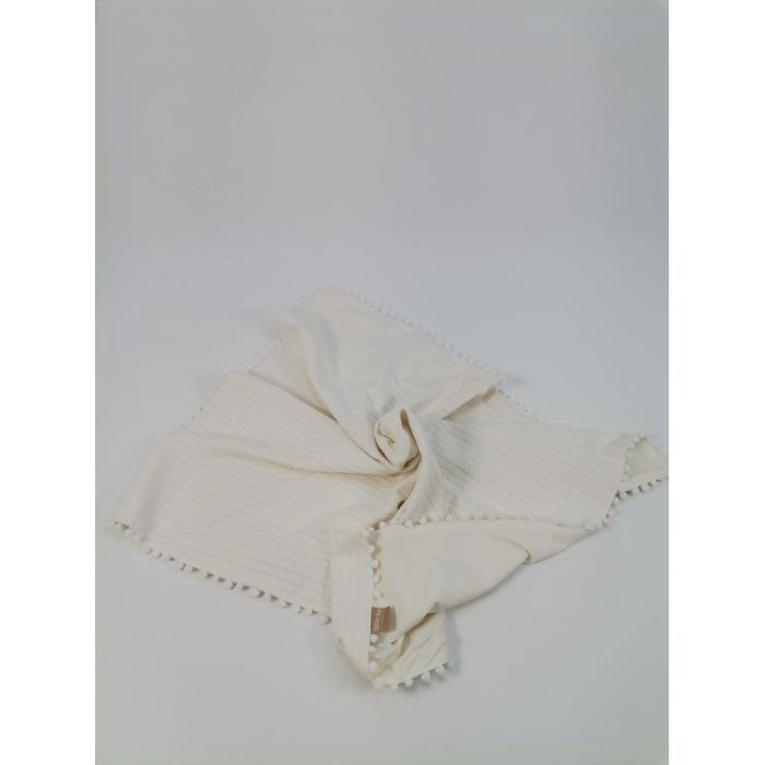 Battaniye krem örgü pike - krem poplin