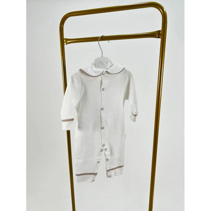 Beyaz - bej biyeli tulum takım