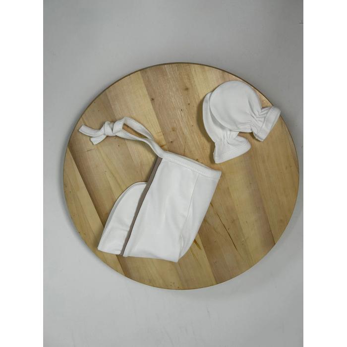 Beyaz - bej biyeli tulum takım