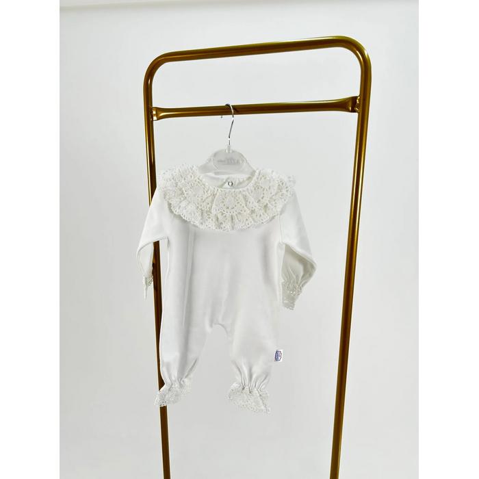 Beyaz - güpürlü tulum takım