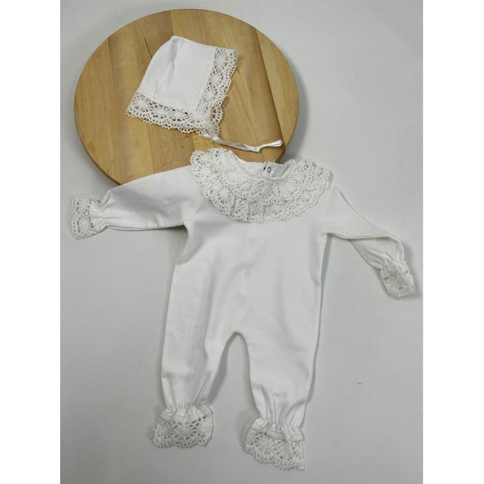 Beyaz - güpürlü tulum takım