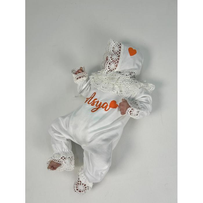 Beyaz - güpürlü tulum takım