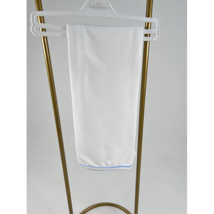 Beyaz - mavi biyeli penye battaniye