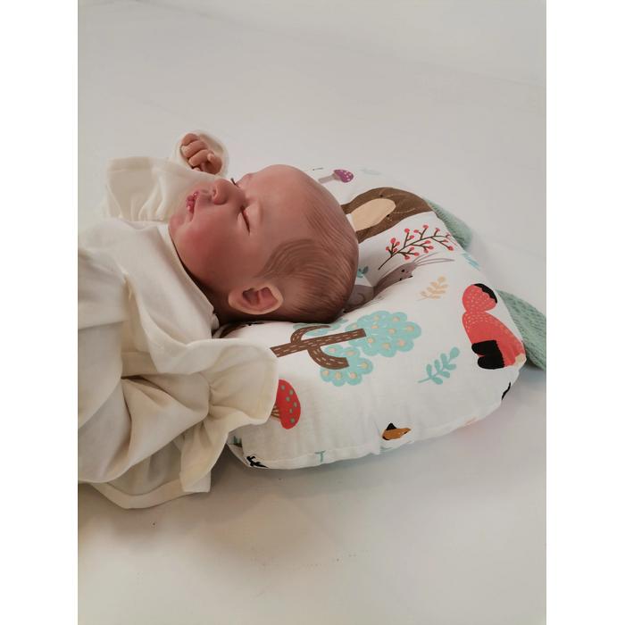 Düz kafa yastığı hayvan figürlü poplin