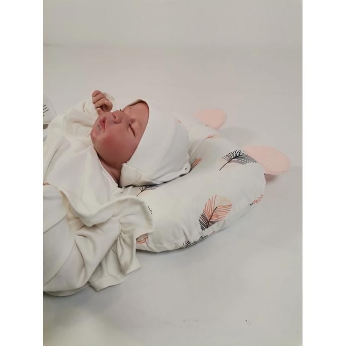 Düz kafa yastığı pembe tüylü poplin