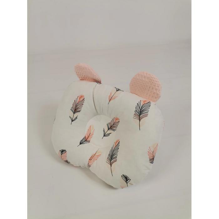 Düz kafa yastığı pembe tüylü poplin