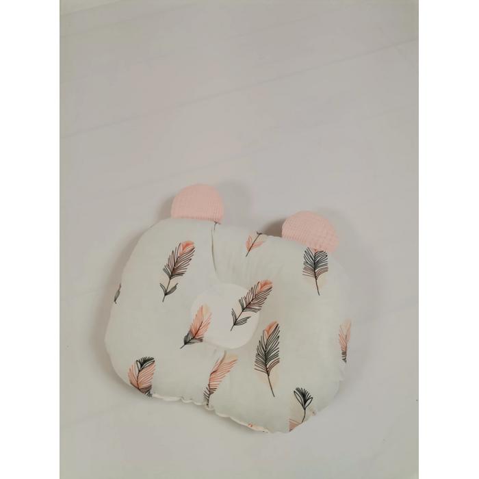 Düz kafa yastığı pembe tüylü poplin