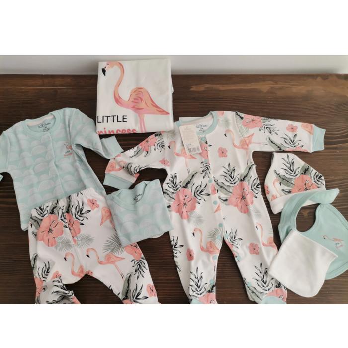 Hastane çıkışı 10'lu Aziz bebe flamingo desenli