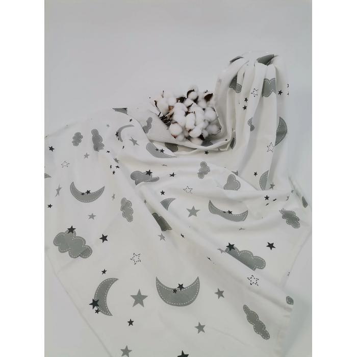 Müslin kundak gri aylı bulutlu müslin