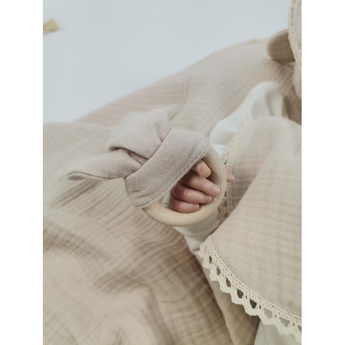 Müslin seti 4 parça - 4 kat bej müslin 