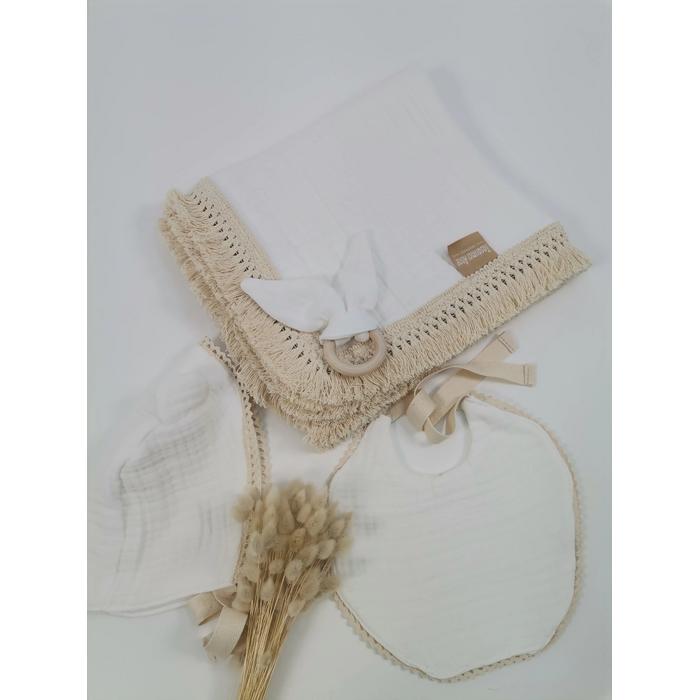 Müslin seti 4 parça - 4 kat ekru müslin 