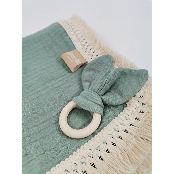 Müslin seti 4 parça - 4 kat yeşil müslin 