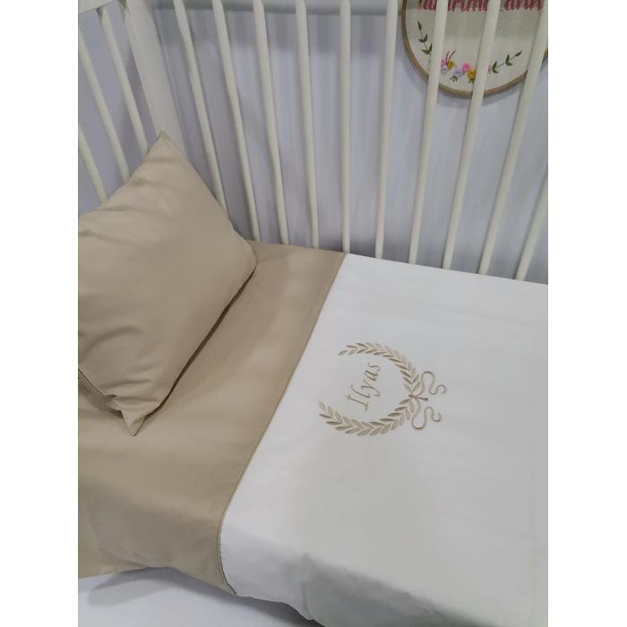 NEVRESİM TAKIMI NAKIŞ İŞLEMELİ V12 BEJ - V1 BEYAZ POPLİN