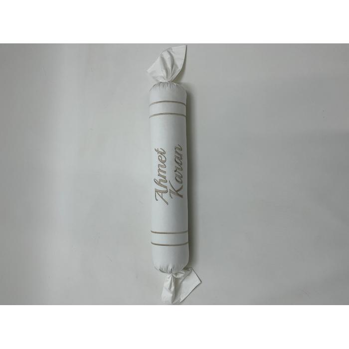 Nevresim takımı 5 parça beyaz poplin - bej poplin