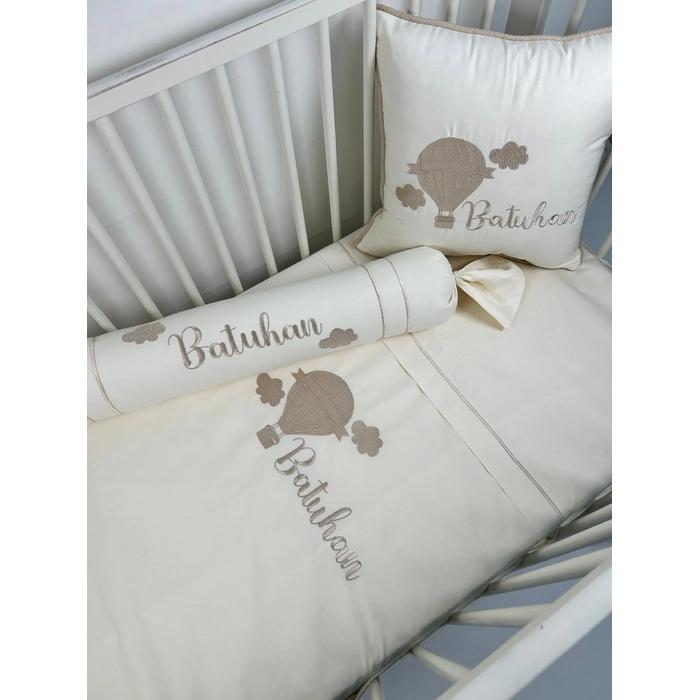 Nevresim takımı 5 parça krem poplin