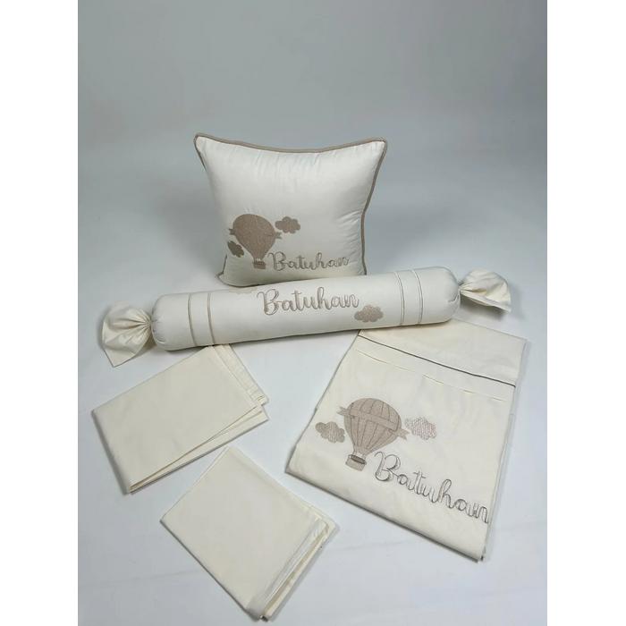 Nevresim takımı 5 parça krem poplin