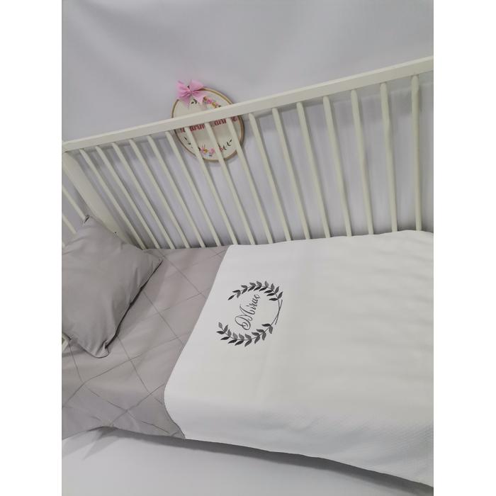 Pike takımı 6 parça baklava desenli pike - gri poplin