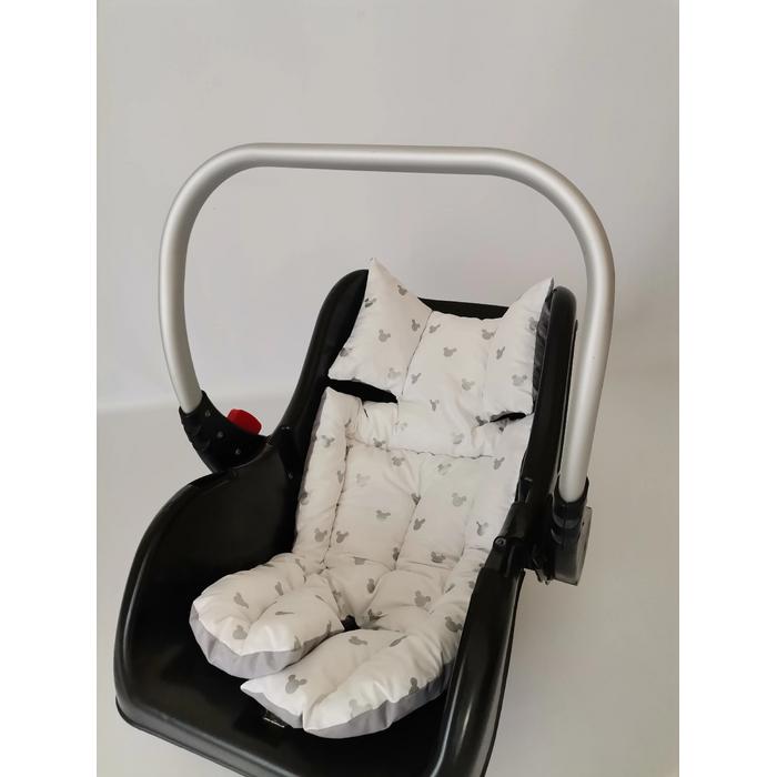 PUSET İÇİ MİNDERİ GÜMÜŞ MİCKEYLI POPLİN  - V82 KOYU GRİ POPLİN