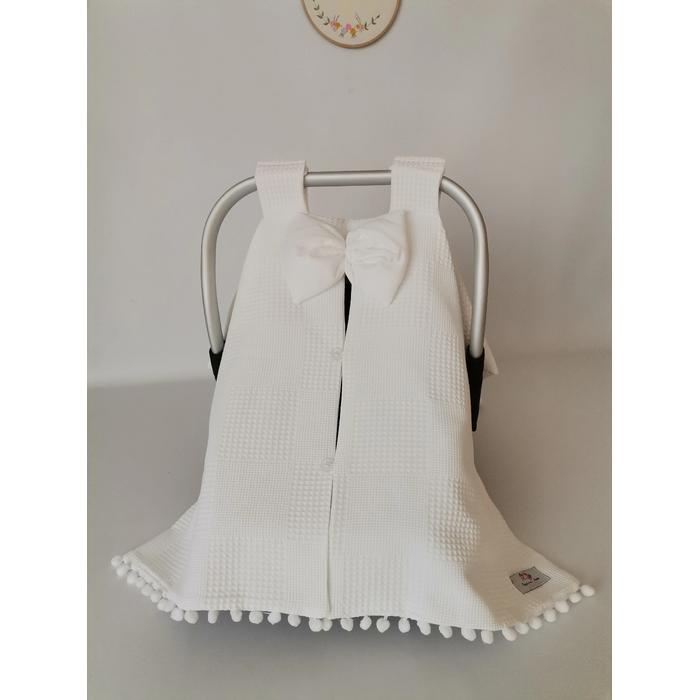 Puset örtüsü beyaz waffle pike - beyaz poplin