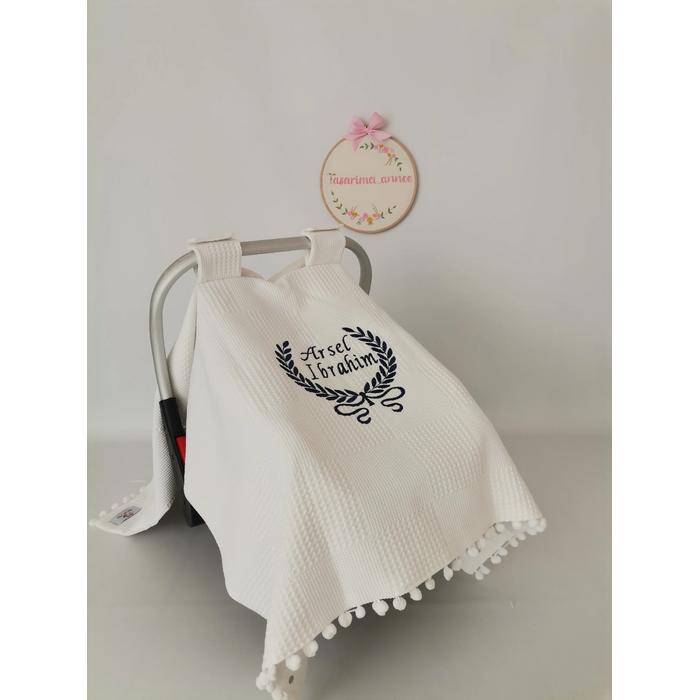 Puset örtüsü beyaz waffle pike - beyaz poplin