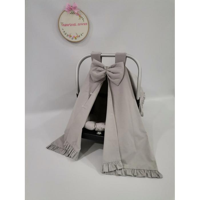 PUSET ÖRTÜSÜ FIRFIRLI  V15 GRİ POPLİN