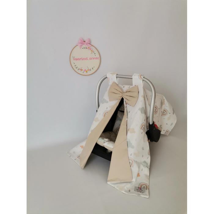 PUSET ÖRTÜSÜ GÖKKUŞAKLI  - V12 BEJ (VİZON) POPLİN