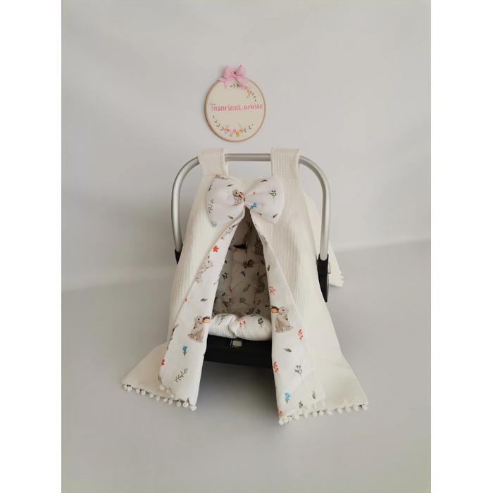 PUSET ÖRTÜSÜ KREM KLASİK PİKE - TAVŞANLI MÜSLİN