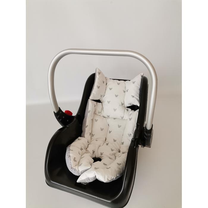 PUSET ÖRTÜSÜ KOYU GRİ KLASİK PİKE - GÜMÜŞ MİCKEYLİ POPLIN