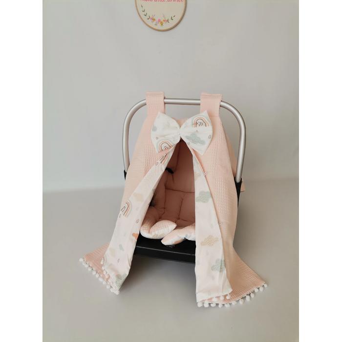 Puset örtüsü somon waffle pike - gökkuşaklı poplin