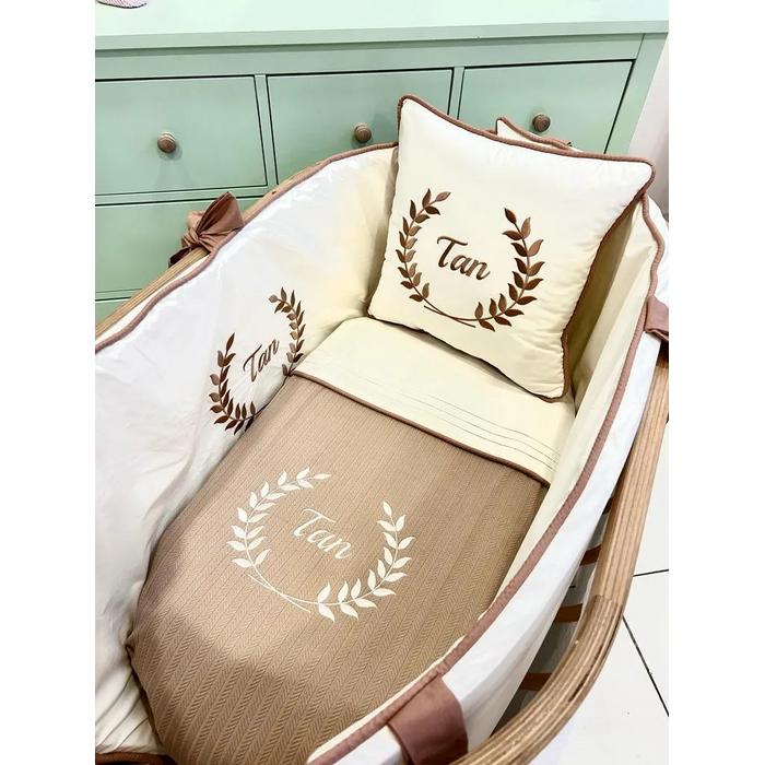 Pike takımı 4 parça bej örgü pike - krem poplin 