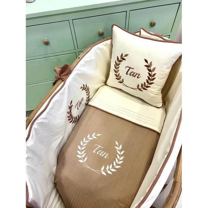 Pike takımı 4 parça bej örgü pike - krem poplin 