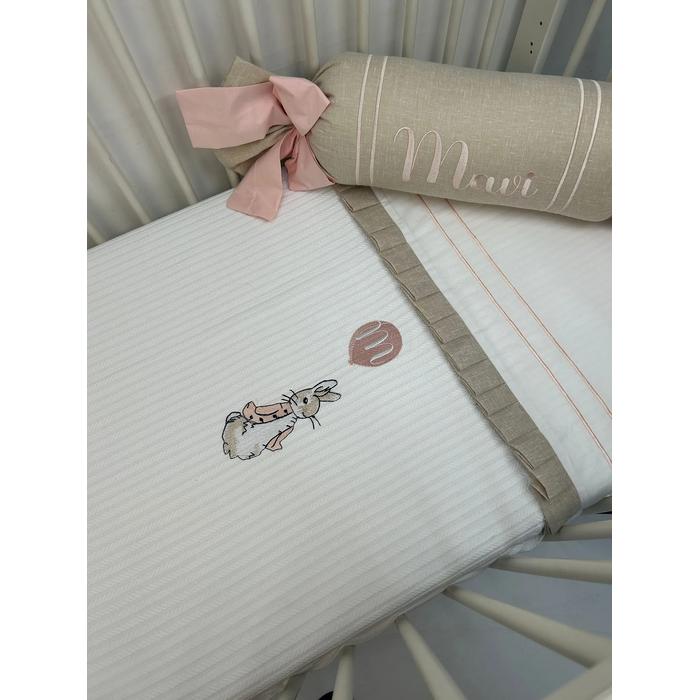 Pike takımı 4 parça beyaz örgü pike - isviçre keteni 