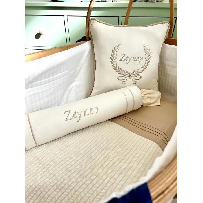 Pike takımı 5 parça krem örgü pike - bej poplin 3