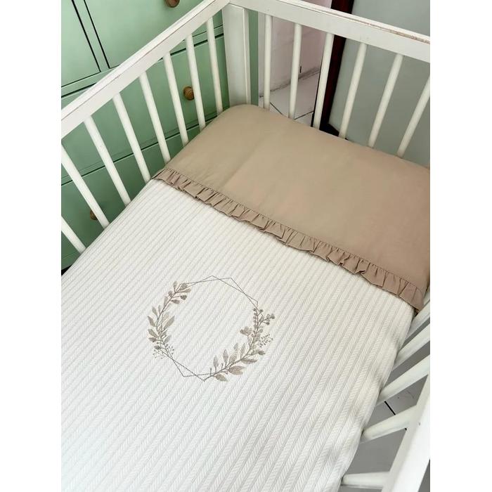 Pike takımı 4 parça krem örgü pike - bej poplin 