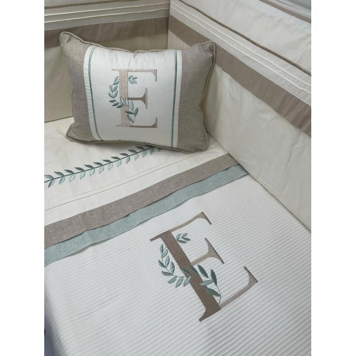 Pike takımı 5 parça krem fitilli pike - bej isviçre keten