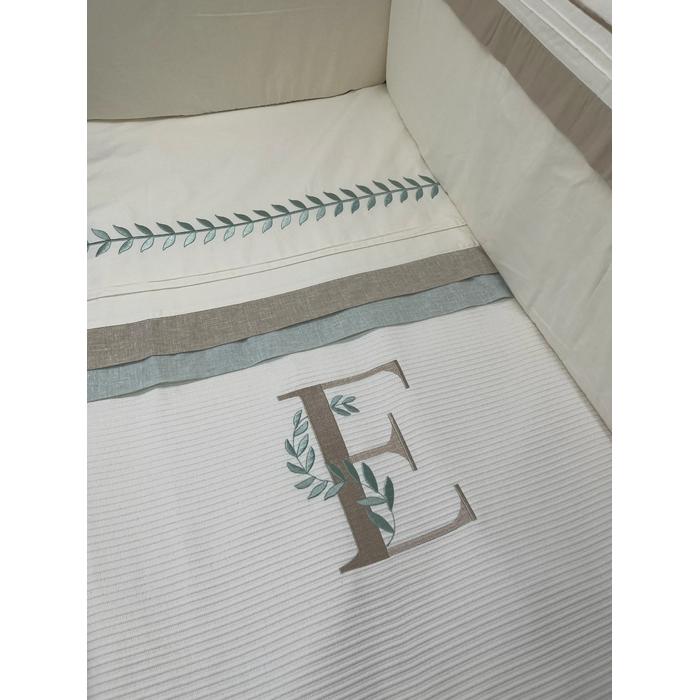 Pike takımı 5 parça krem fitilli pike - bej isviçre keten