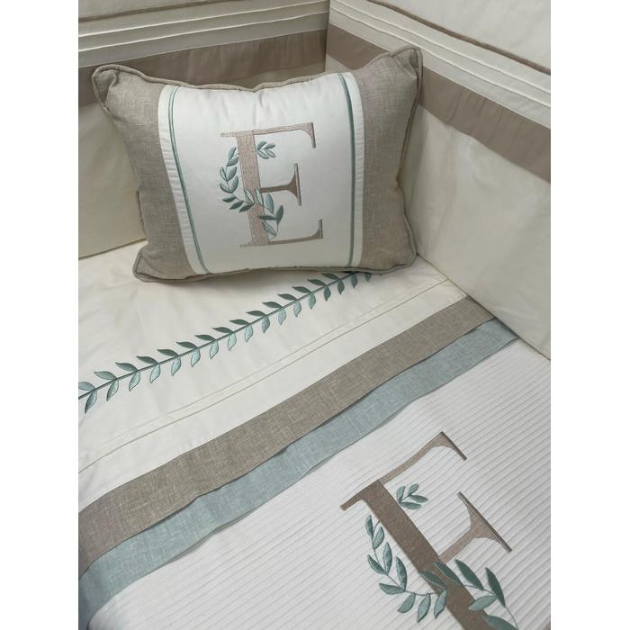 Pike takımı 5 parça krem fitilli pike - bej isviçre keten