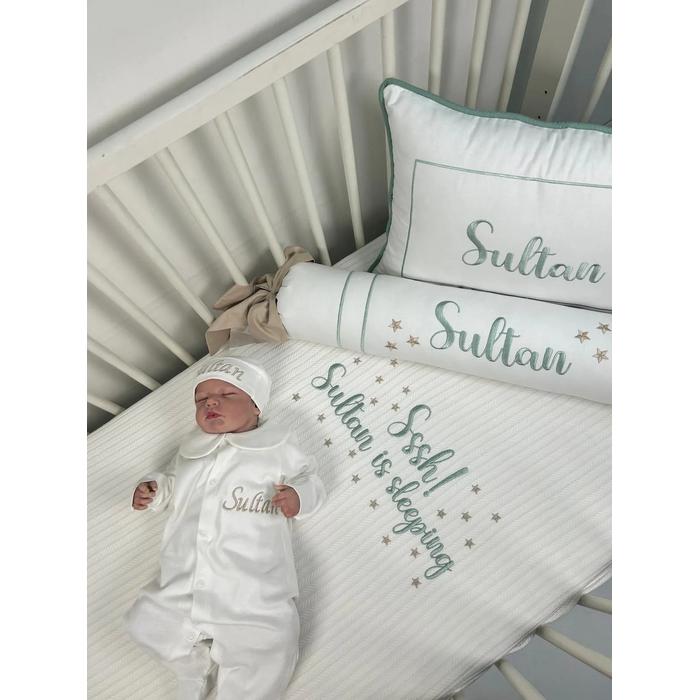 Pike takımı 5 parça beyaz örgü pike - beyaz poplin 6