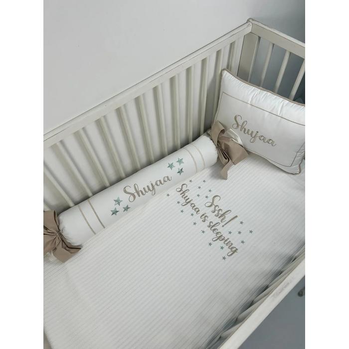 Pike takımı 5 parça beyaz örgü pike - beyaz poplin 2