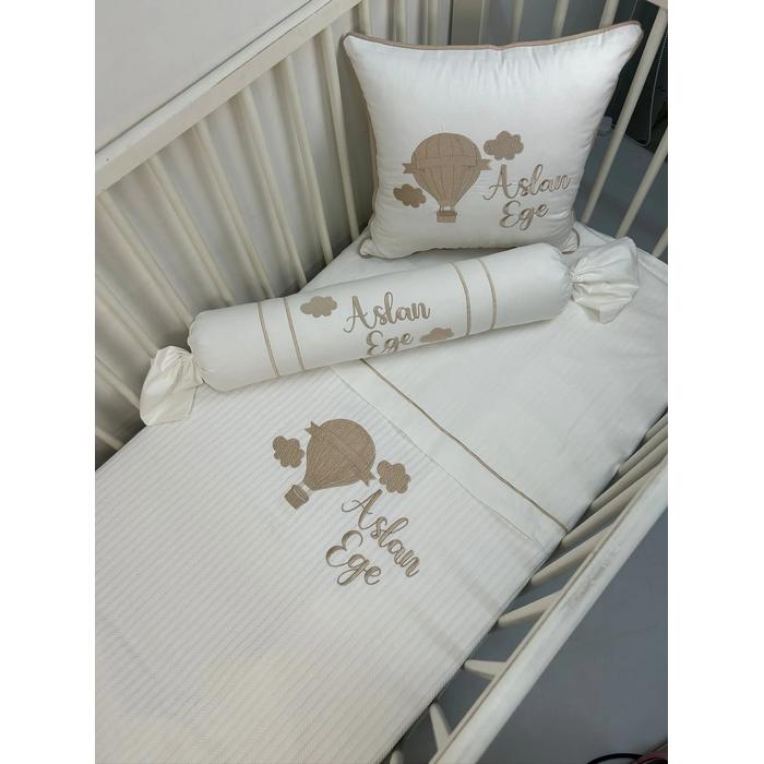 Pike takımı 5 parça beyaz örgü pike - beyaz poplin 3