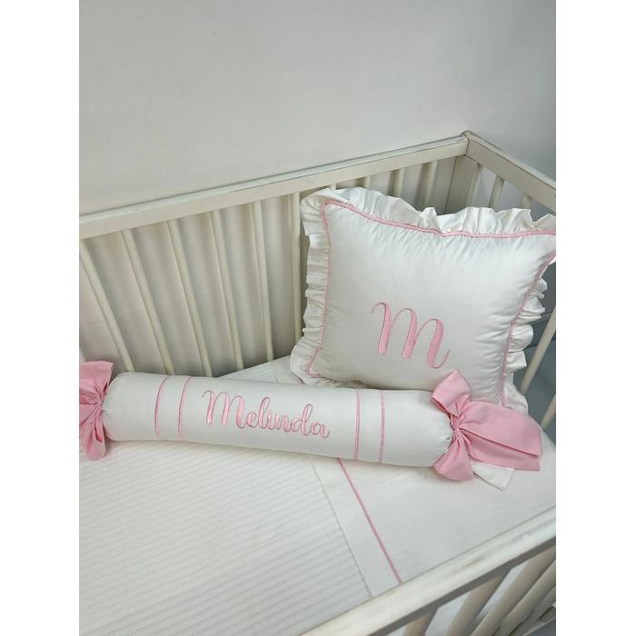 Pike takımı 5 parça beyaz örgü pike - beyaz poplin 4